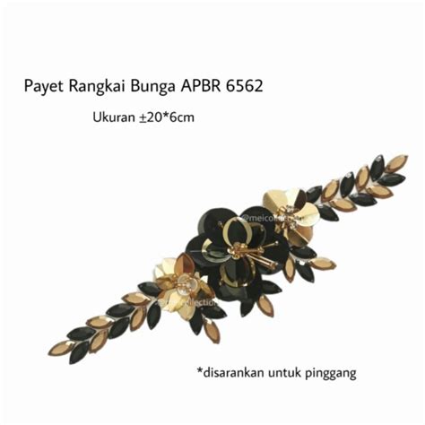 Jual Payet Rangkai Bunga 3d Apbr 6562 Black Gold Shopee Indonesia