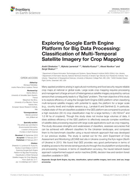 exploring google earth engine platform  big data processing