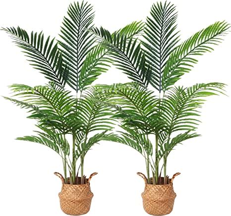 Amazon Ferrgoal Artificial Areca Palm Plants Ft Fake Dypsis