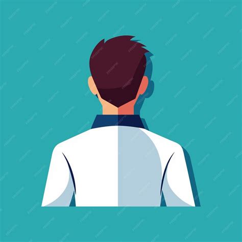 premium vector rear view   person  teal background