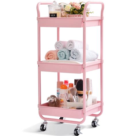 Kingrack Tier Rolling Cart Small Utility Cart Storage Rolling