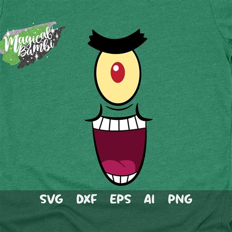 Plankton Face Svg Plankton Cut File Spongebob Square Pants Etsy Nederland