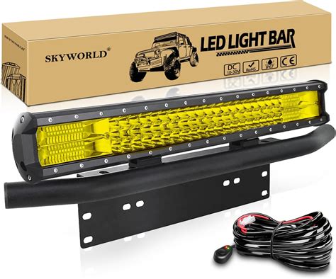 Amazon Skyworld Inch W Tri Row Led Light Bar With License