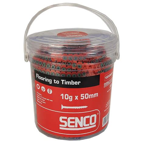 Senco 10d50myta 11tpi X 50mm Ribbed Yellow Zinc Plated 10 Gauge Tub Of 800 Collated Screws