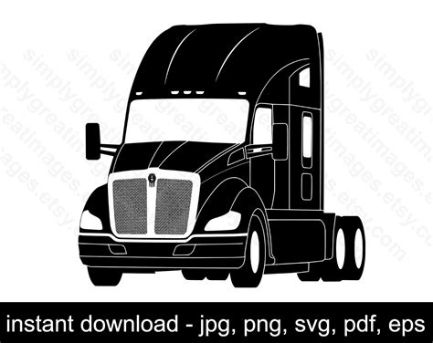 Kenworth T680 Truck Svg  Png Eps Pdf Vector Ideal For Etsy