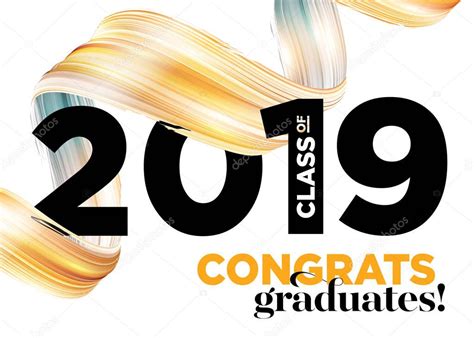 Felicitaciones Graduados Clase De 2019 Vector Logo Plantilla De Fondo