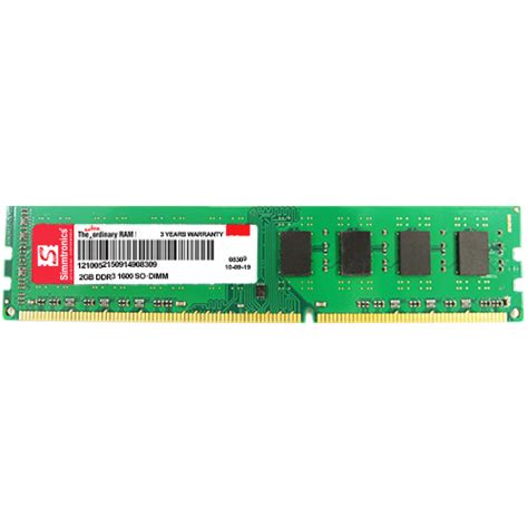 2GB DDR3 DESKTOP RAM 1600 MHZ - Simmtronics