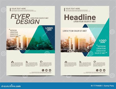 Abstract Flyer Design Background Brochure Template Cartoon Vector