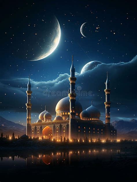 Blue Mosque at Night Blue Mosque in Night Stock Illustration ...