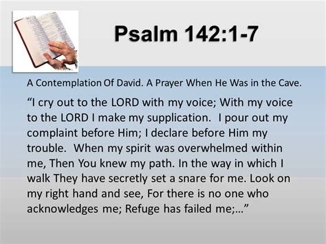 Psalm 142 1 7 A Contemplation Of David A Prayer When He Was In The