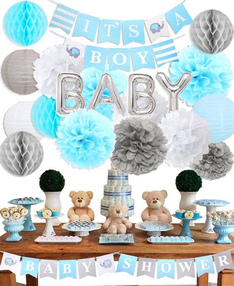 Dekoracje Na Baby Shower Dla Ch Opca Niebieski S O It S A Boy Baby