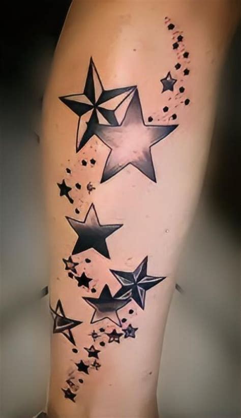 a woman's leg with stars on it