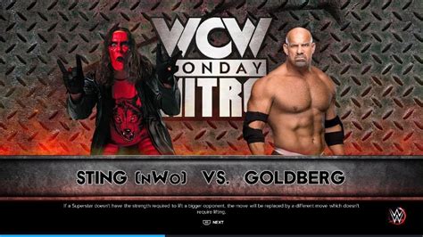 WWE 2K23 Gameplay Sting Vs Goldberg YouTube