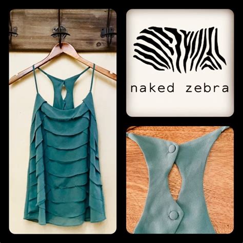 Naked Zebra Tops 32 Naked Zebra Tiered Waterfall Ruffle Green Teal
