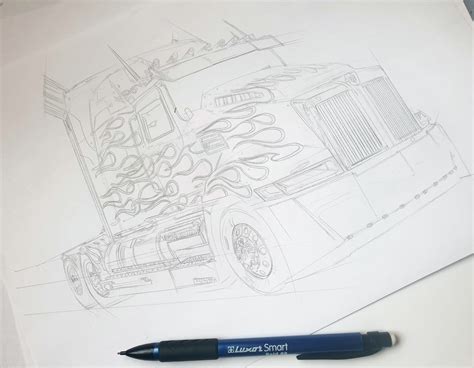 Optimus Prime Truck Sketch by HellBoss-WG on DeviantArt