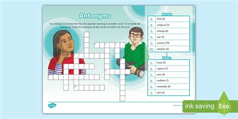 Antonym Crossword KS2 L Enseignant A Fait Twinkl