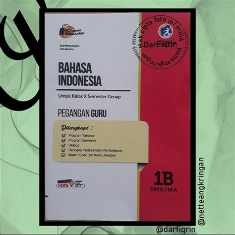 Jual Pegangan Guru Bahasa Indonesia Kelas Semester Sma Ma K