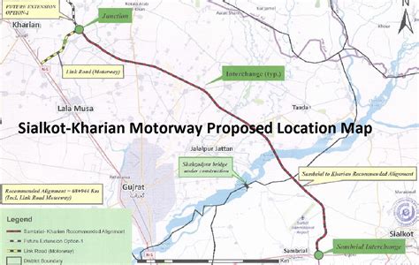 Sialkot-Kharian Motorway Route Map, Interchanges List