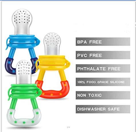 Pandaear Baby Fresh Fruit Food Feeder Pacifier 3 Pack Training