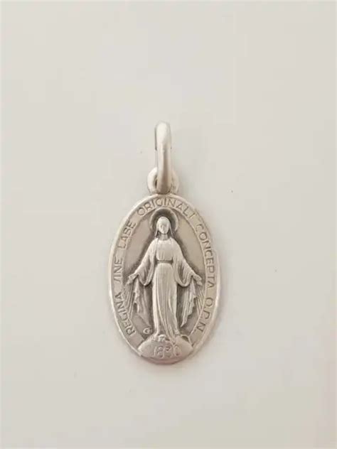 MEDAGLIA ORIGINALE DELLA MADONNA MIRACOLOSA D Argento 925 1000 Regalo