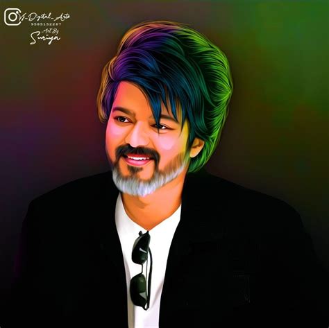 Leo Vijay Thalapathy photos Digital painting | Portrait background ...