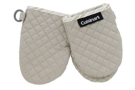 Cuisinart Quilted Mini Kitchen Oven Mitts/Gloves w/Silicone for Easy ...