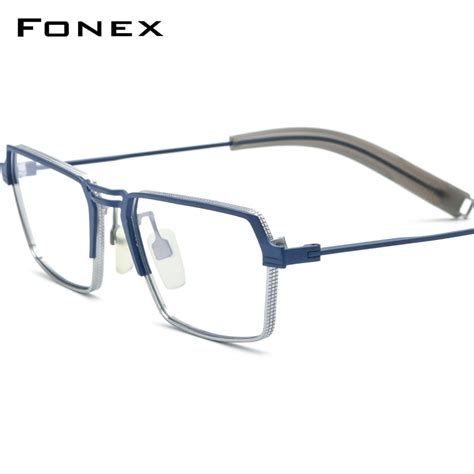 Fonex Pure Titanium Glasses Frame Men New Retro Vintage Prescription