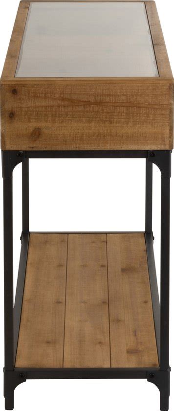 J Line Jolipa Wijnrek Console Sidetable Voor 10 Flessen Wijn Hout