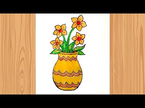 How To Draw Flower Pot Flower Pot Drawing Easy How To Draw Flower Vase