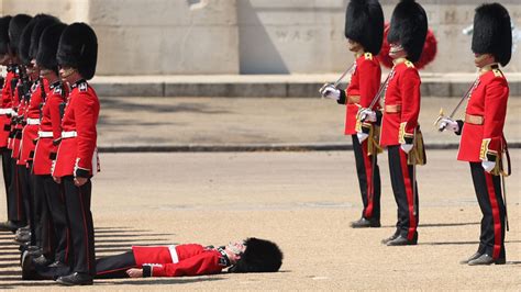 Hot For The Prince Several British Guardsmen Collapse During Trooping The Colour Rehearsal