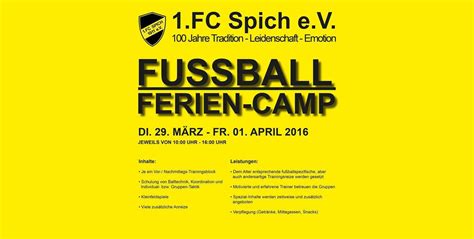 Troisdorf City Fußball Feriencamp des 1 FC Spich 1 FC Spich 1911 e V