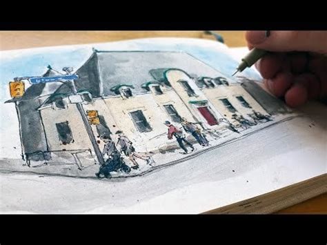 Urban sketching with pen and watercolor: Library perspective : r/urbansketchers