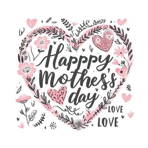 Premium Photo Happy Mothers Day Hand Drawn Lettering