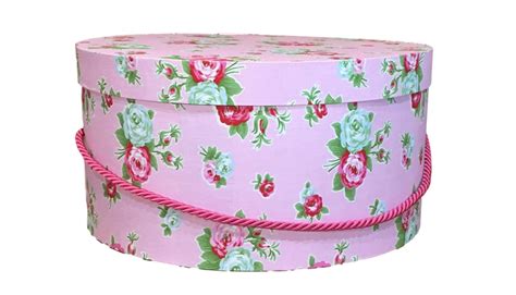 Large Hat Box In Pink Floral Large Decorative Fabric Covered Hat Boxes