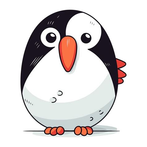 Ilustração vetorial de desenho animado de pinguim bonito Vetor Premium