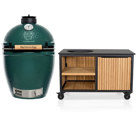 Big Green Egg Large Fraaii Tafel Bamboo Natural Rhombus Storage BBQ