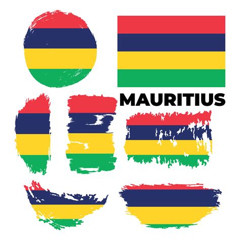 Happy Independence Day Of Mauritius With Creative Brush Flag Background Vector Illustration