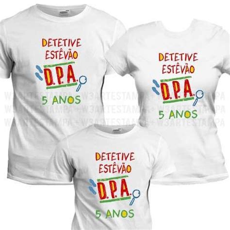 Camisetas Dpa Detetives Do Pr Dio Azul Kit Anivers Rio R Em