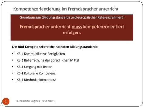 Kompetenzorientierung Im Fremdsprachenunterricht