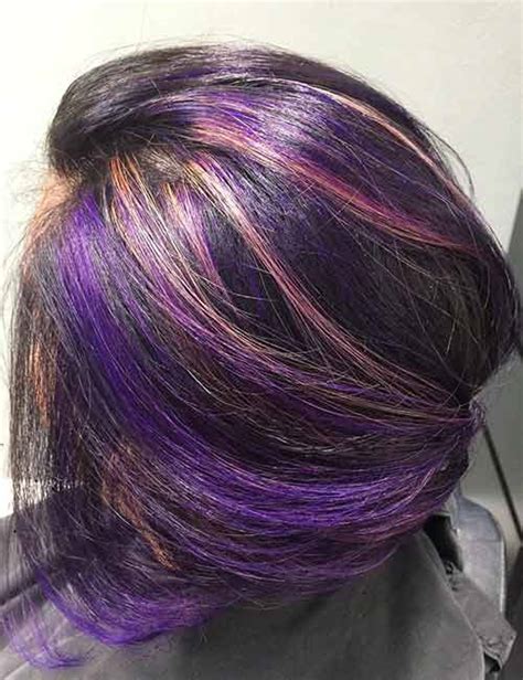 20 Pretty Purple Highlights Ideas For Dark Hair