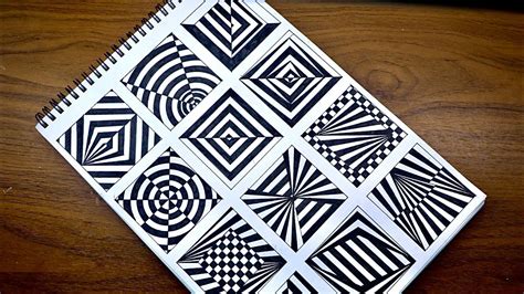 Easy Optical Illusion Drawings Patterns Tricks Abstract Drawings