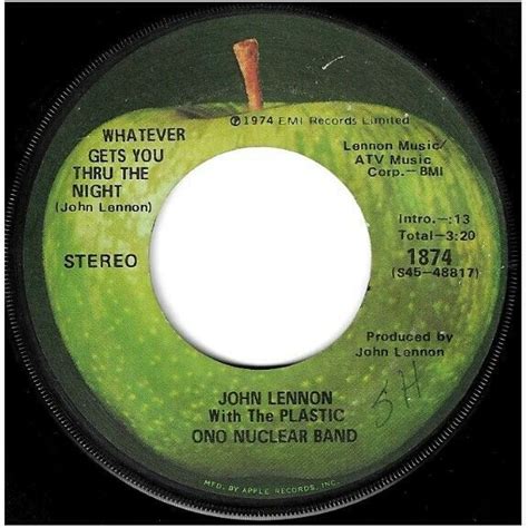 Lennon John Whatever Gets You Thru The Night Apple Single