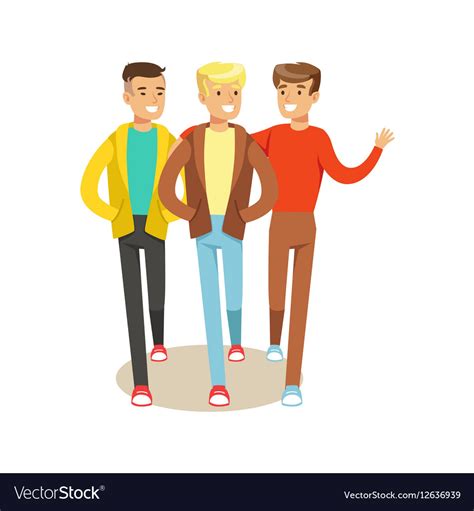 Three happy best friends going out part Royalty Free Vector