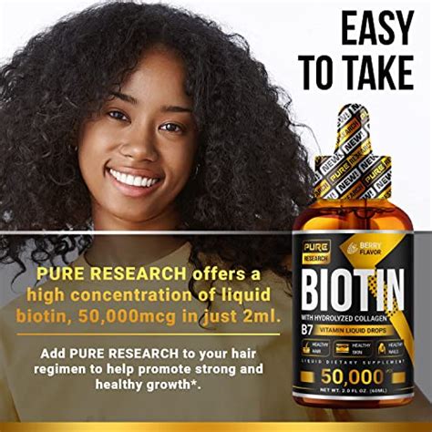 Liquid Biotin And Collagen Hair Growth Drops 50000mcg Biotin And