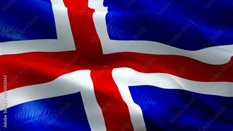 Video Stock Icelandic Flag D Iceland Sign Waving Video Flag Of