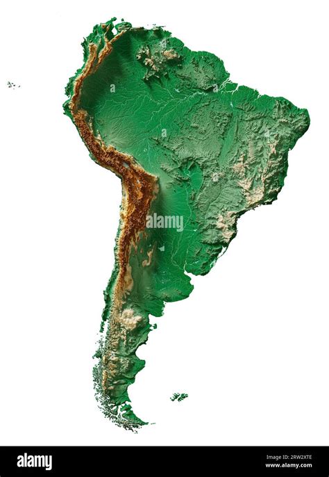 El Continente De América Del Sur Una Representación Detallada En 3d De