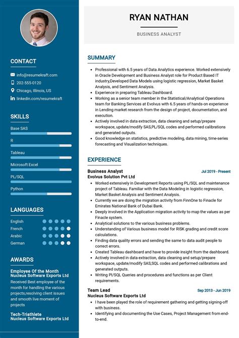 Business Analyst Resume Template In 2025 Resumekraft