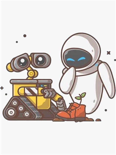 Wall E And Eve Sticker For Sale By Miha Shop Redbubble