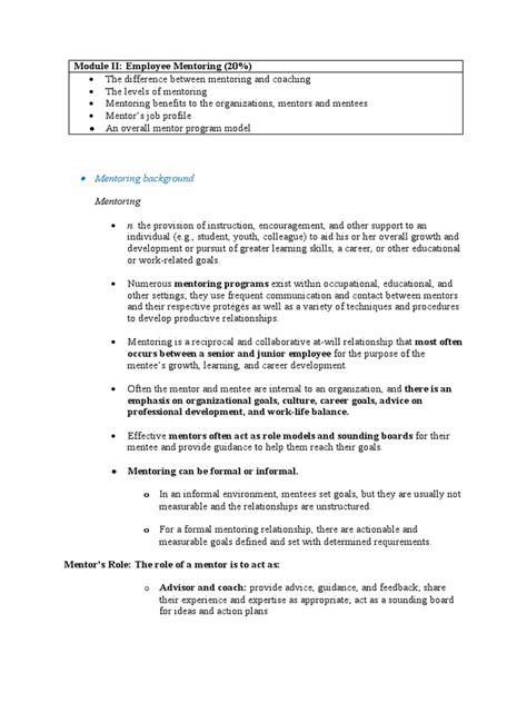 Employee Mentoring | PDF