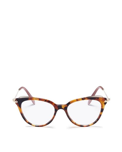 Miu Miu Brown Tortoiseshell Acetate Cat Eye Optical Glasses Retro Eyeglasses Optical Glasses